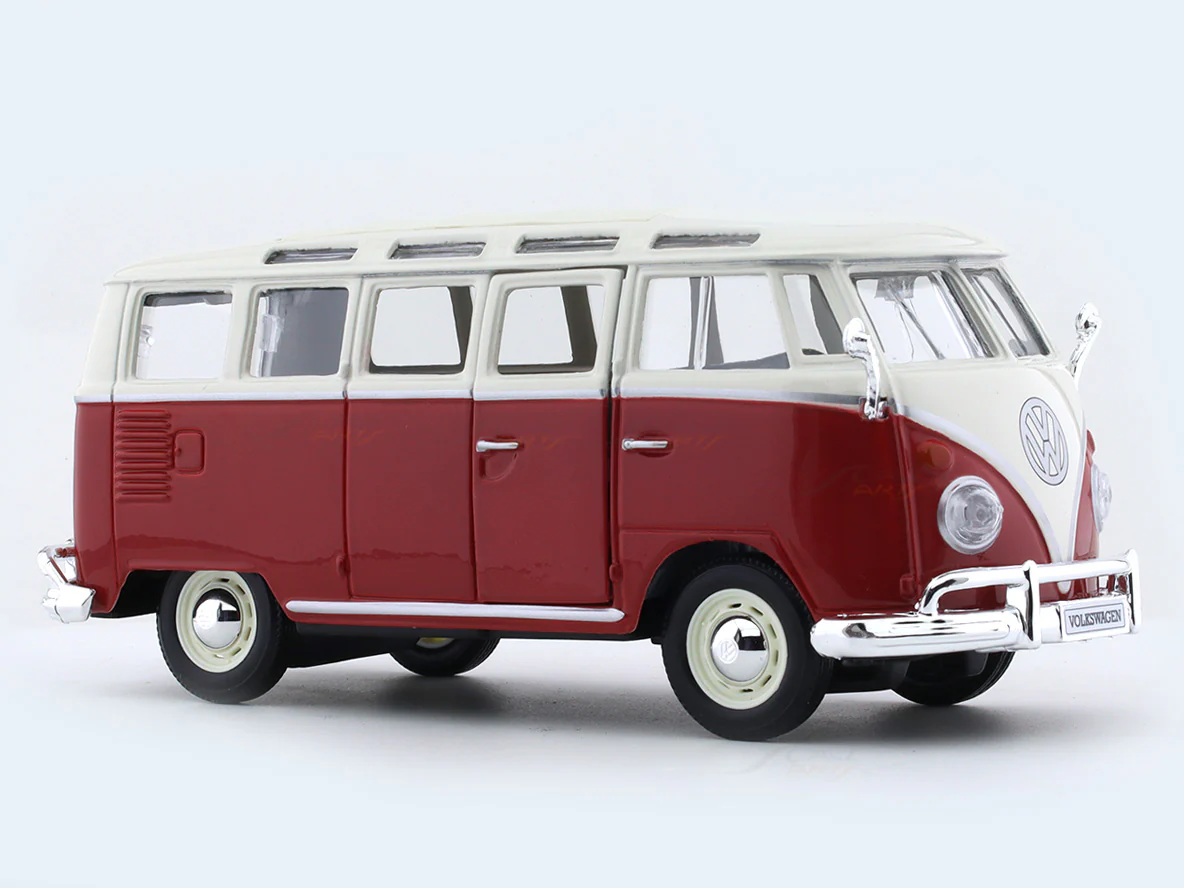 Volkswagen Van Samba red 1:25 Maisto Bburago licensed diecast Scale Model Van - Image 6