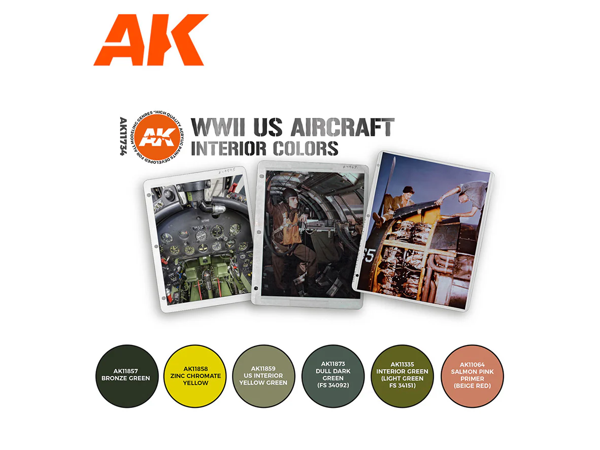 WWII US Aircraft Interior Colors AK Interactive acrylic color AK11734 - Image 2
